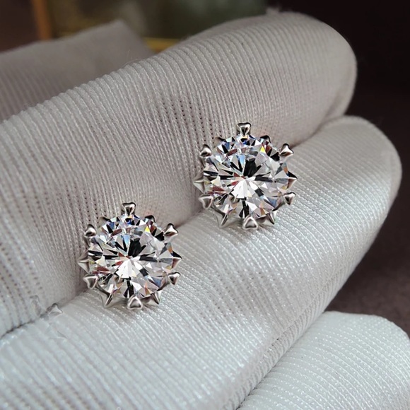 Jewelry - Sterling Silver Simulated Diamond Stud Earrings